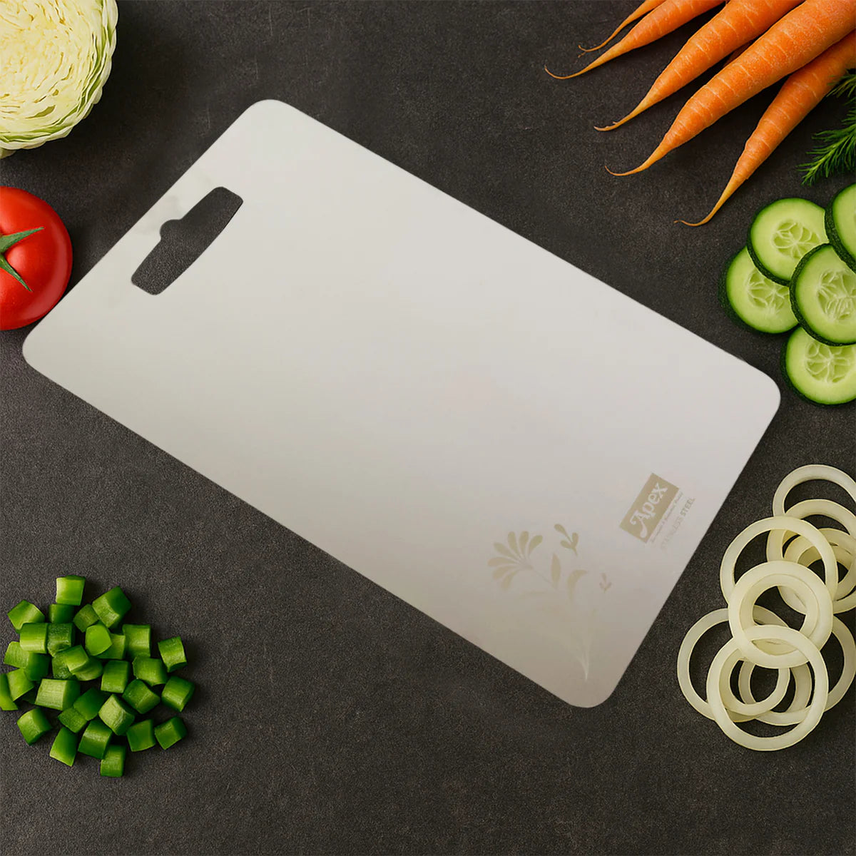 Apex Stainless Steel Multipurpose Small Chopping Cutting Board (210x320mm 1 Pc)
