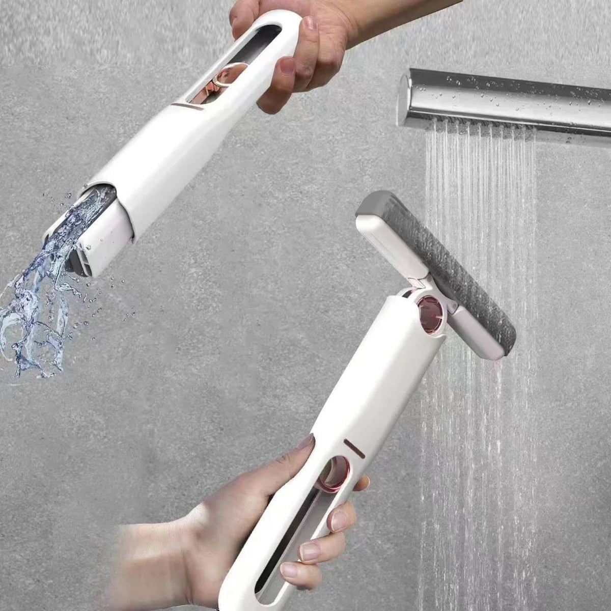 Mini PVA sponge mop for wet and dry cleaning surfaces without water stains