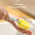 7443 Sponge Cup Washing Brush Washing Cup Milk Bottle Cleaning Brush Kitchen Brush Water Cup Tea Cup Brush Sponge Head Household Kitchen Cleaning Tool (20cm)